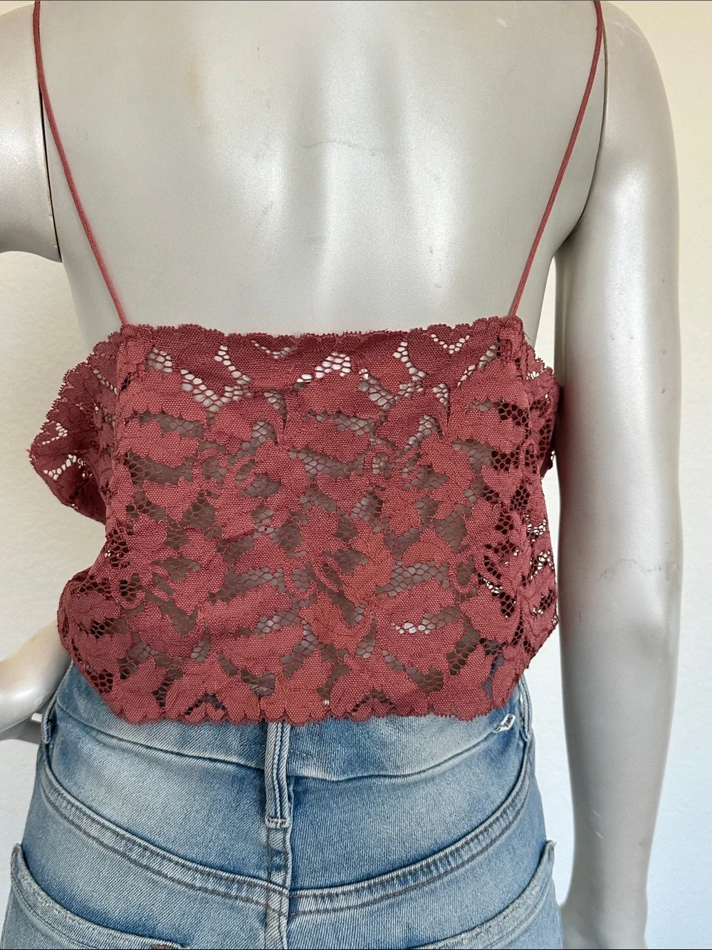 Intimately by Free People Lacey Lace Bra Cami in Dusty Rose
